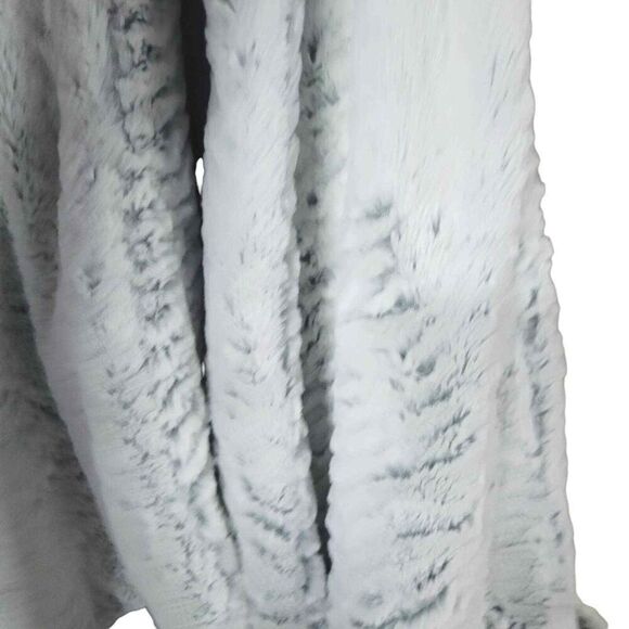 JOLT faux fur open front waterfall cardigan silver gray med - Picture 9 of 10